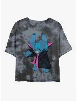 Cheap 😉 Disney Lilo & Stitch Vampire Stitch Tie-Dye 👧 Girls Crop T-Shirt ⭐