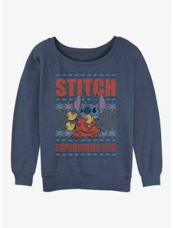 Best Pirce ✔️ Disney Lilo & Stitch Experiment 626 Ugly 🎄 Christmas 👧 Girls Slouchy Sweatshirt 💯