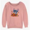 Top 10 🤩 Disney Lilo & Stitch Leaf Pile 👧 Girls Slouchy Sweatshirt ⌛ -lilo and stitch shop 20111822 hi