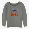 Flash Sale 🎁 Disney Lilo & Stitch Leaf Pile 👧 Girls Slouchy Sweatshirt 😍