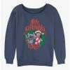 Coupon 🤩 Disney Lilo & Stitch Mele Kalikimaka Wreath 👧 Girls Slouchy Sweatshirt 🌟 -lilo and stitch shop 20111836 hi