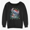 Brand new 😉 Disney Lilo & Stitch 🎄 Christmas Lights 👧 Girls Slouchy Sweatshirt 🧨