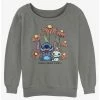 Wholesale 🌟 Disney Lilo & Stitch Chibi Floral Stitch and Scrump 👧 Girls Slouchy Sweatshirt 🤩 -lilo and stitch shop 20167254 hi