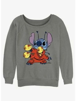 Best Sale 🤩 Disney Lilo & Stitch Alien Pew Pew 👧 Girls Slouchy Sweatshirt 🎁