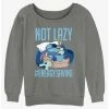 Best deal 🔔 Disney Lilo & Stitch Lazy Energy 👧 Girls Slouchy Sweatshirt 👍 -lilo and stitch shop 20207420 hi