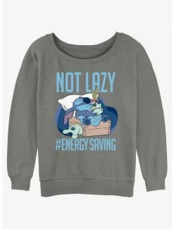Best deal 🔔 Disney Lilo & Stitch Lazy Energy 👧 Girls Slouchy Sweatshirt 👍