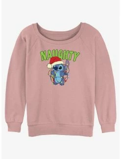 Hot Sale 🧨 Disney Lilo & Stitch Naughty Stitch 👧 Girls Slouchy Sweatshirt 💯
