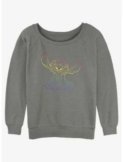 Outlet 🌟 Disney Lilo & Stitch Pride Stitch 👧 Girls Slouchy Sweatshirt 👍