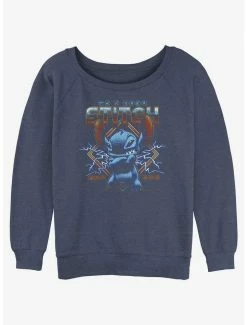 Outlet 😀 Disney Lilo & Stitch Rocker Stitch 👧 Girls Slouchy Sweatshirt ⌛