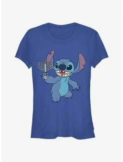 Budget 🥰 Disney Lilo & Stitch Hanukkah Menorah 👧 Girls T-Shirt 👏