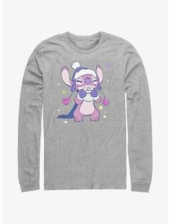 New 👏 Disney Lilo & Stitch Cozy Angel Hot Cocoa Long-Sleeve T-Shirt 🥰