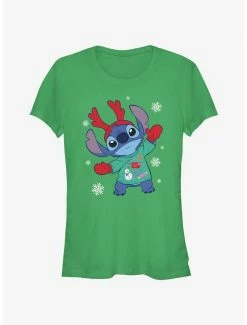 Wholesale ⌛ Disney Lilo & Stitch Reindeer Stitch 👧 Girls T-Shirt ⭐