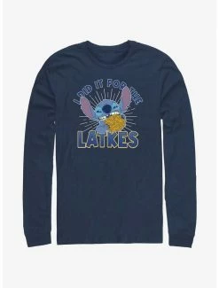 Hot Sale ✔️ Disney Lilo & Stitch Did It For Hanukkah Latkes Long-Sleeve T-Shirt ❤️