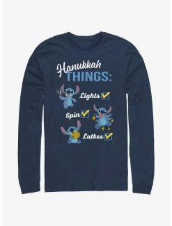 Flash Sale 💯 Disney Lilo & Stitch Hanukkah List Long-Sleeve T-Shirt 👏