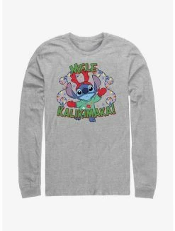 Buy 🥰 Disney Lilo & Stitch Mele Kalikimaka Merry ❄ Christmas in Hawaiian Long-Sleeve T-Shirt 🥰