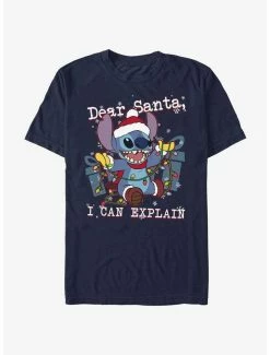 New 😉 Disney Lilo & Stitch Dear Santa, I Can Explain Extra Soft T-Shirt 🤩