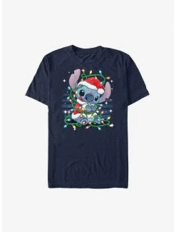 Best reviews of 😍 Disney Lilo & Stitch Santa Stitch 🎅 Christmas Lights Extra Soft T-Shirt 😀