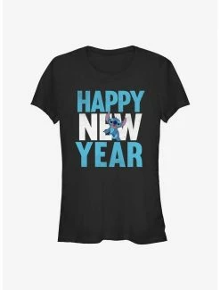 Best Sale ⭐ Disney Lilo & Stitch Happy New Year 👧 Girls T-Shirt 🤩